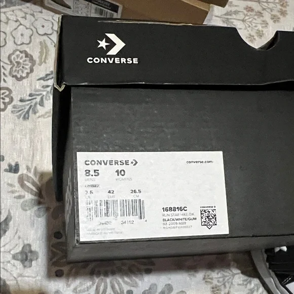 Converse Low Top Canvas Sneakers in Black & White - Picture 6 of 7